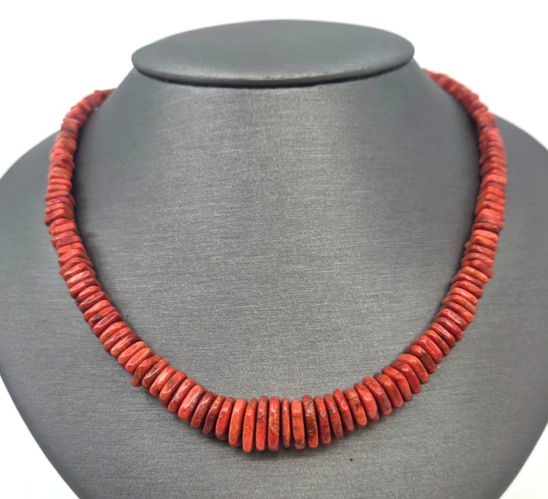 DTR Mine Finds By Jay King Coral Square Graduated Sterling Silver 925 Necklace.