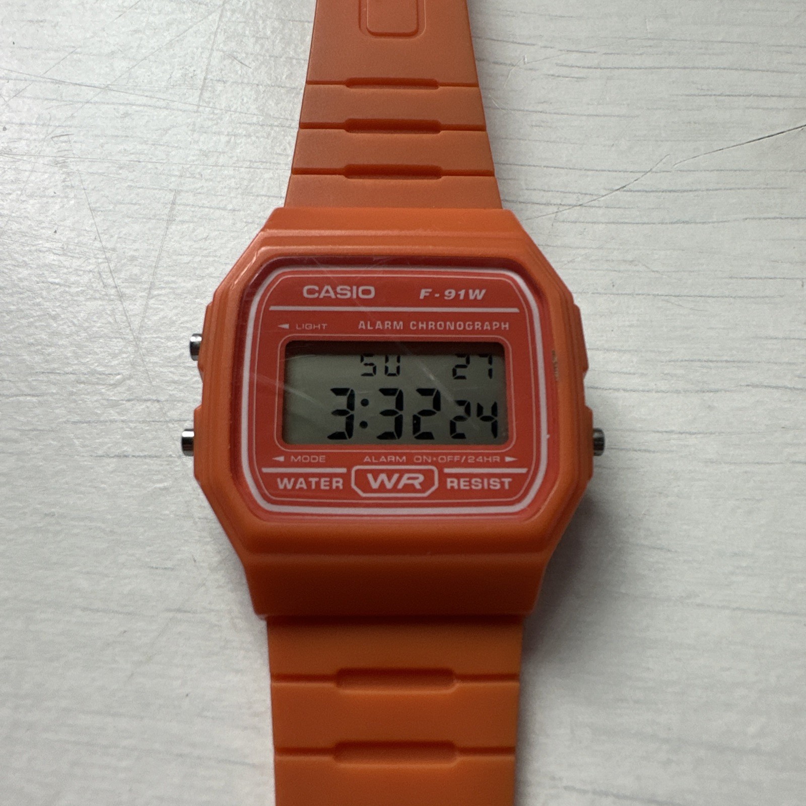 Casio f-91W Watch Used Orange Classic Retro
