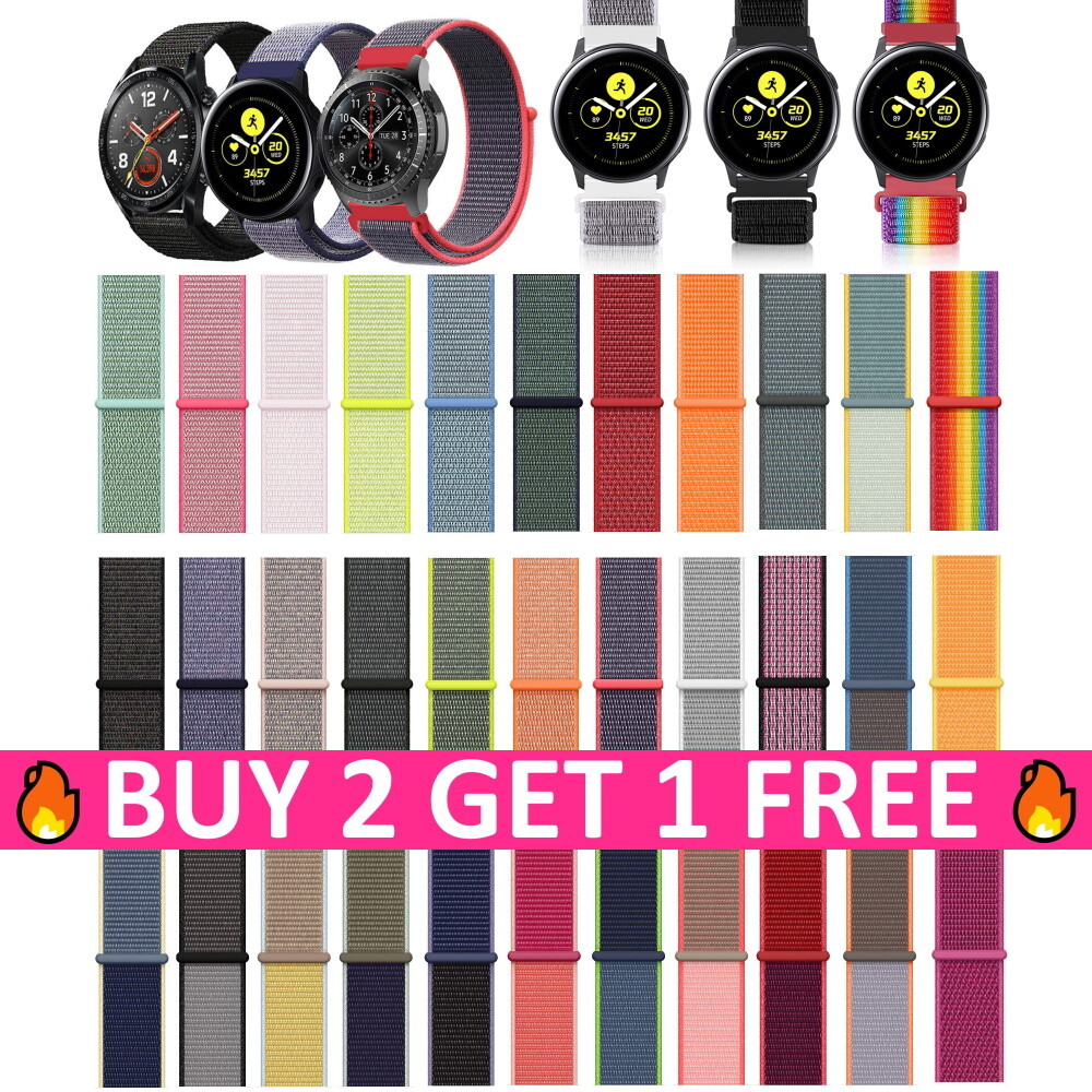 Nylon Sport Loop 20mm 22mm Watch Band Strap For Samsung Galaxy Active 2 S3 46mm