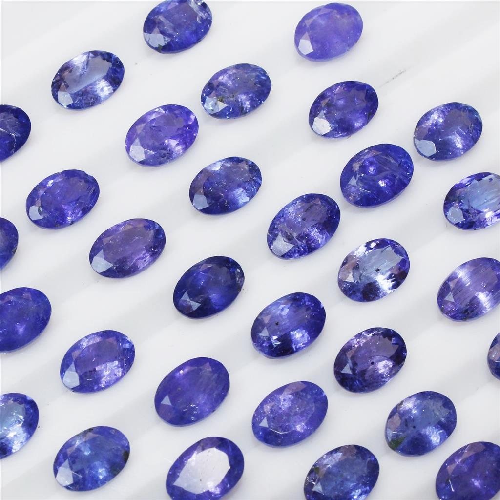 Wholesale Lot 5x3mm to 6x4mm Oval Facet Natural Tanzanite Loose Calibrated Gems