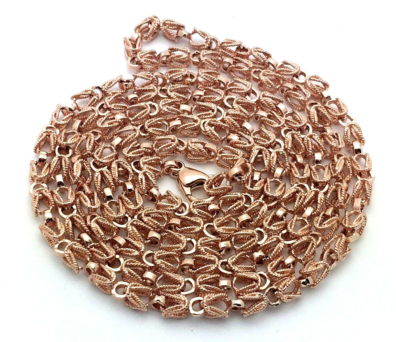 Men’s 10k Rose Gold Turkish Link Chain Necklace 22″ 5mm – 35 grams