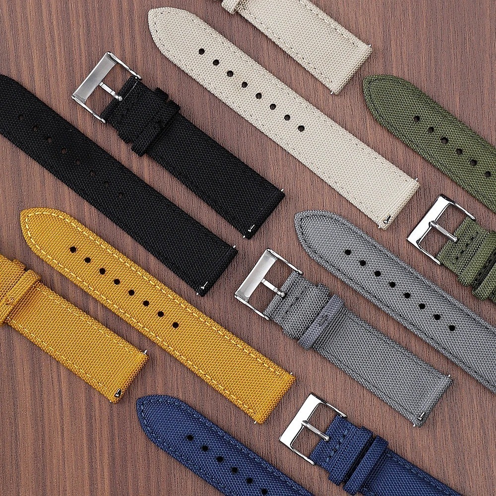 18mm 19mm 20mm 21mm 22mm 24mm Waterproof Sailcloth Watch Strap Two-Sided Nylon