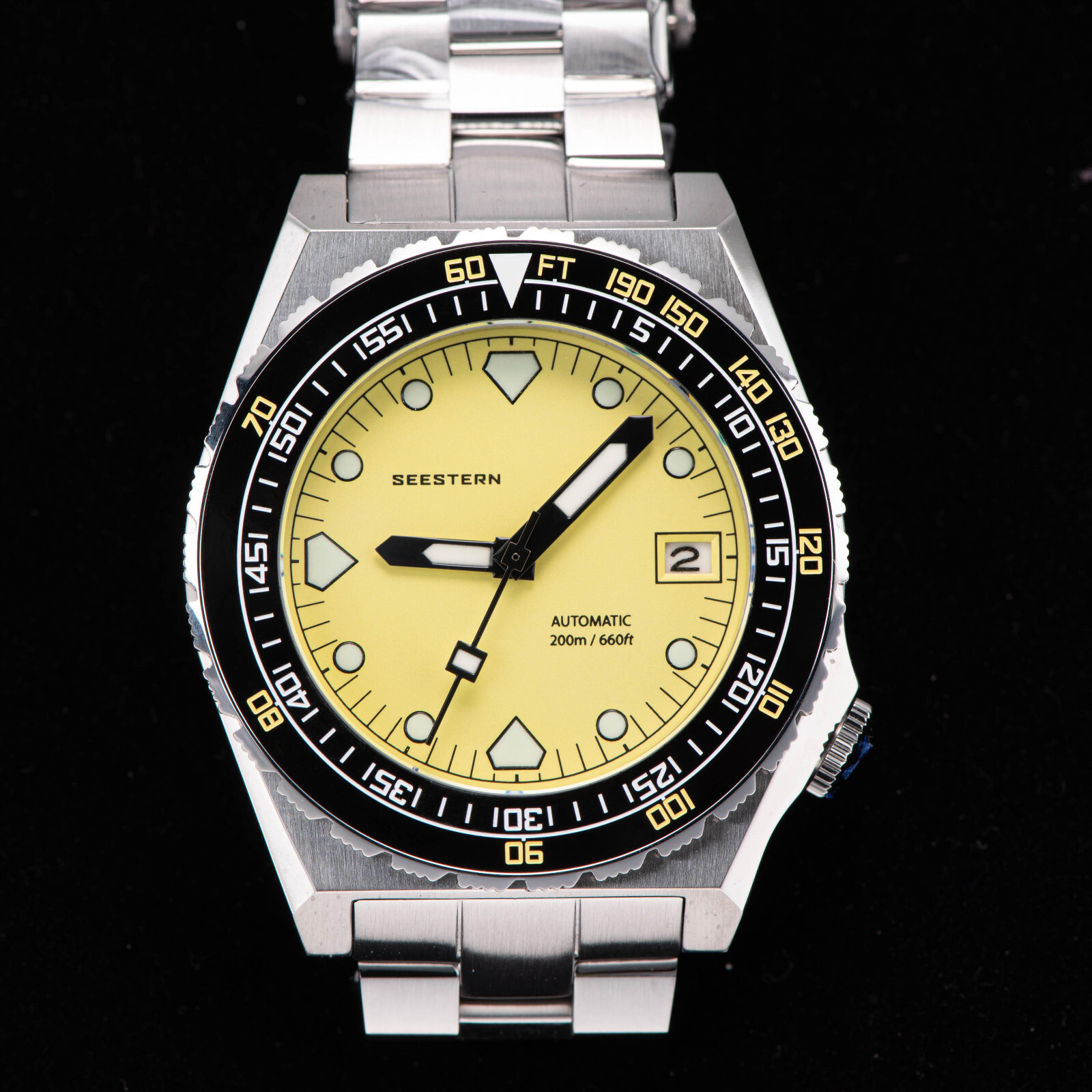 Seestern V3 S407-600T.Y Genuine Ceramic Bezel 200m DIVER’S Sport Watch YELLOW