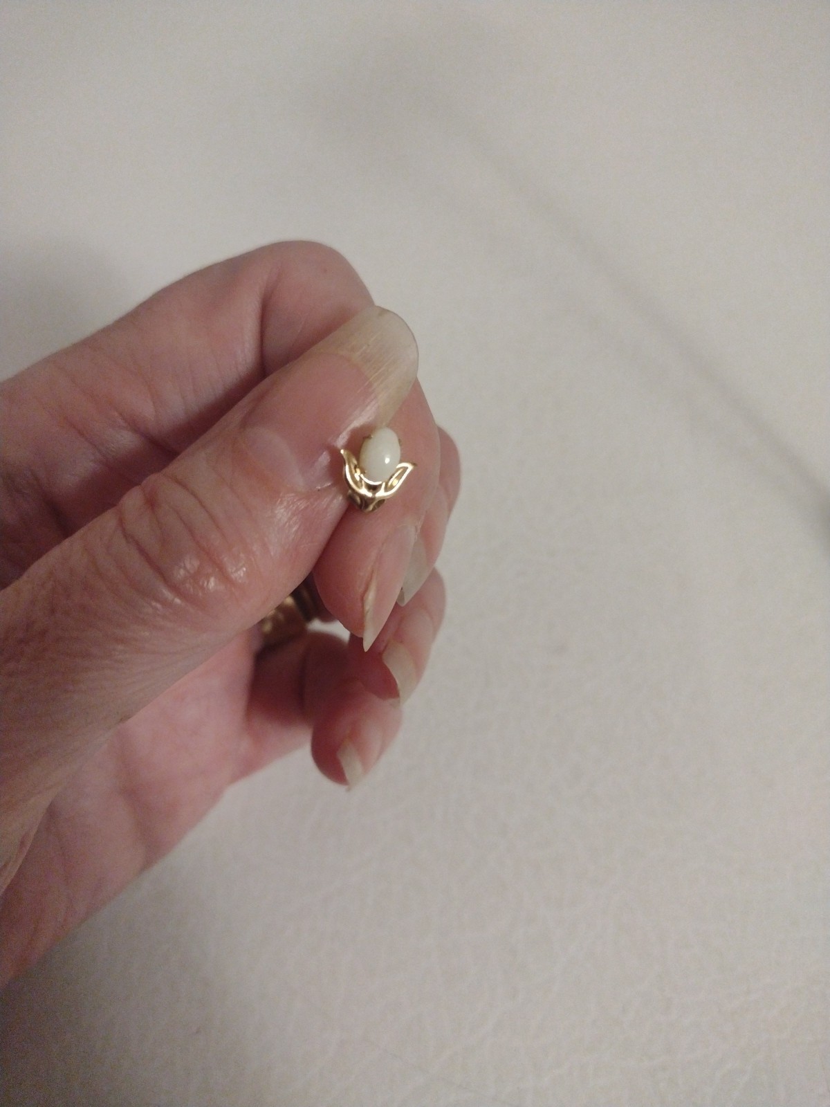 Vintage 14k Yellow Gold Genuine Fire Opal Tulip Earrings MTS Max Jewelry 0.5g