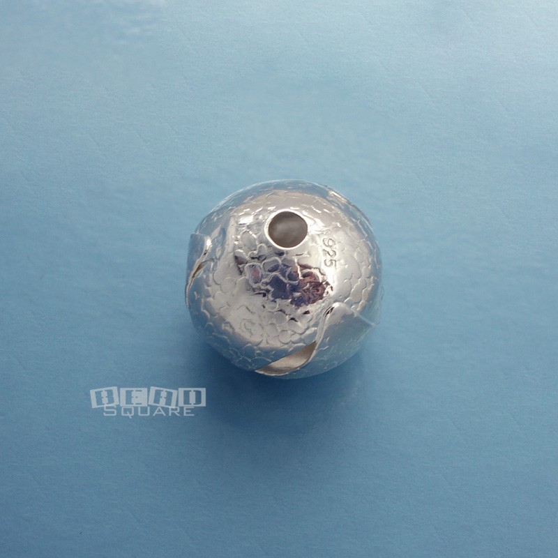Large Sterling Silver Textured Wrap Rondelle Spacer Bead ap.12.7mm x 15mm #33065