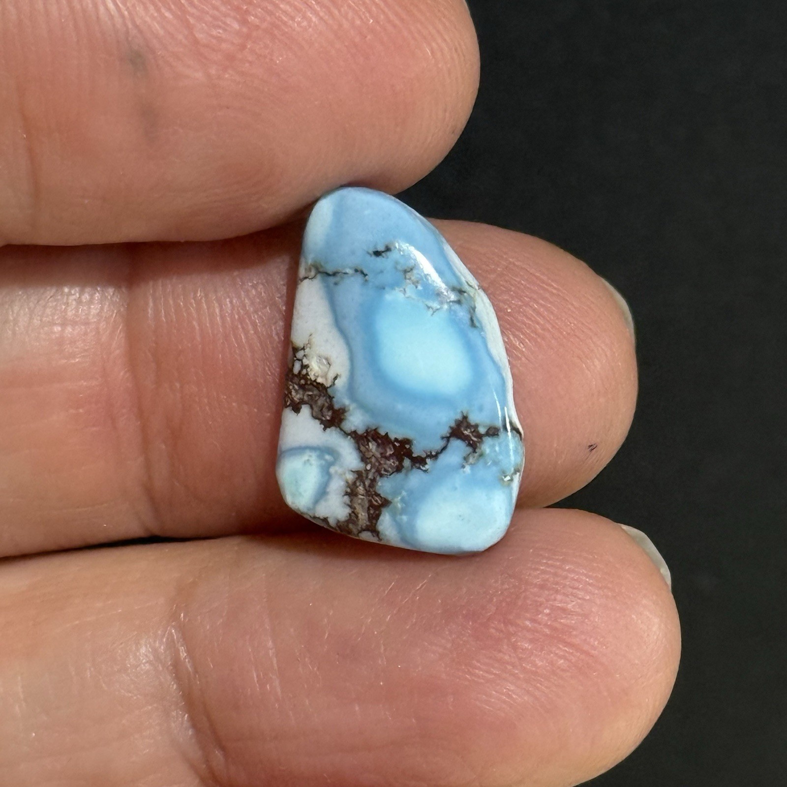 7ct 19x12x4.3mm Beautiful Golden Hill Lavender Turquoise Cabochon Gem
