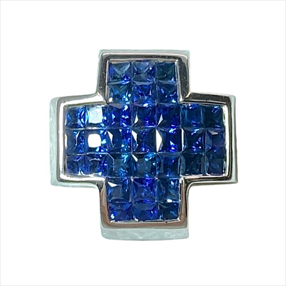 Masumi Kasahara Les Essentiels Mystery Setting Cross Pendant Sapphire K18WG
