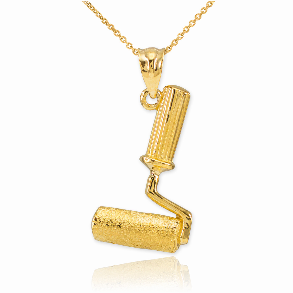 Gold Paint Roller Pendant Necklace(Available in Yellow/Rose/White Gold)