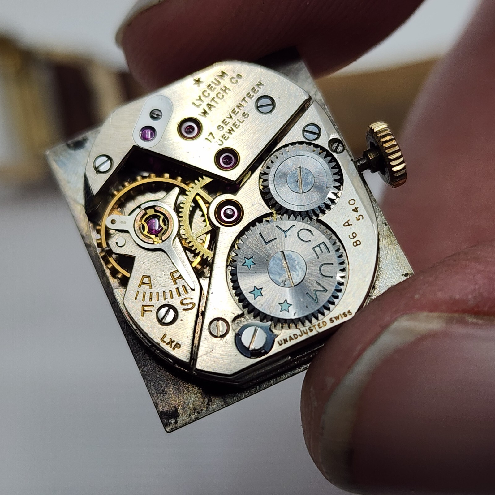 Vintage Art Deco LYCEUM 17 Jewels Fancy Lugs Gold Filled Manual Wind Watch
