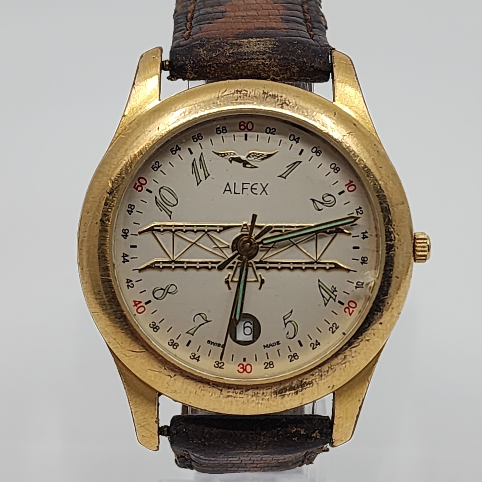 Swiss Made Men’s Alfex C.V.W.E. Nimitz US Navy Biplane Military Watch