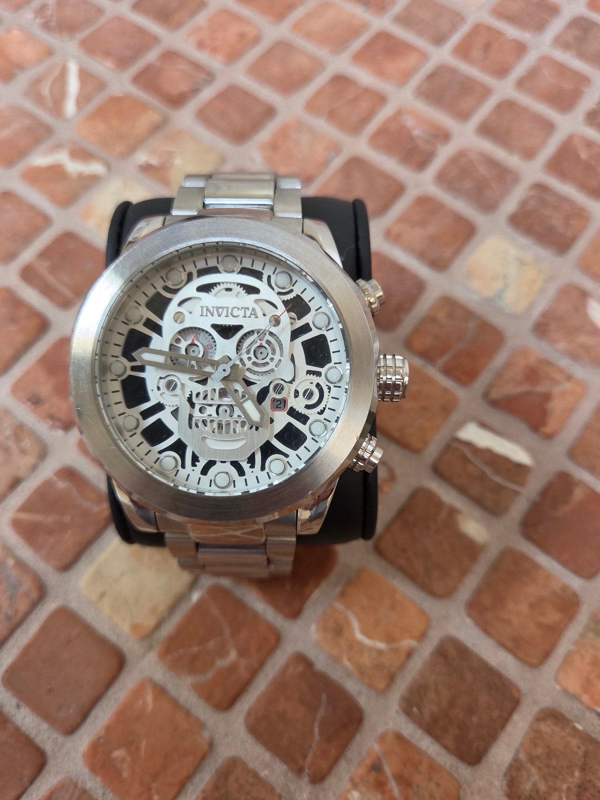 Invicta Corduba Skull Collection Skeletonized Chronograph Steel Silver 18863
