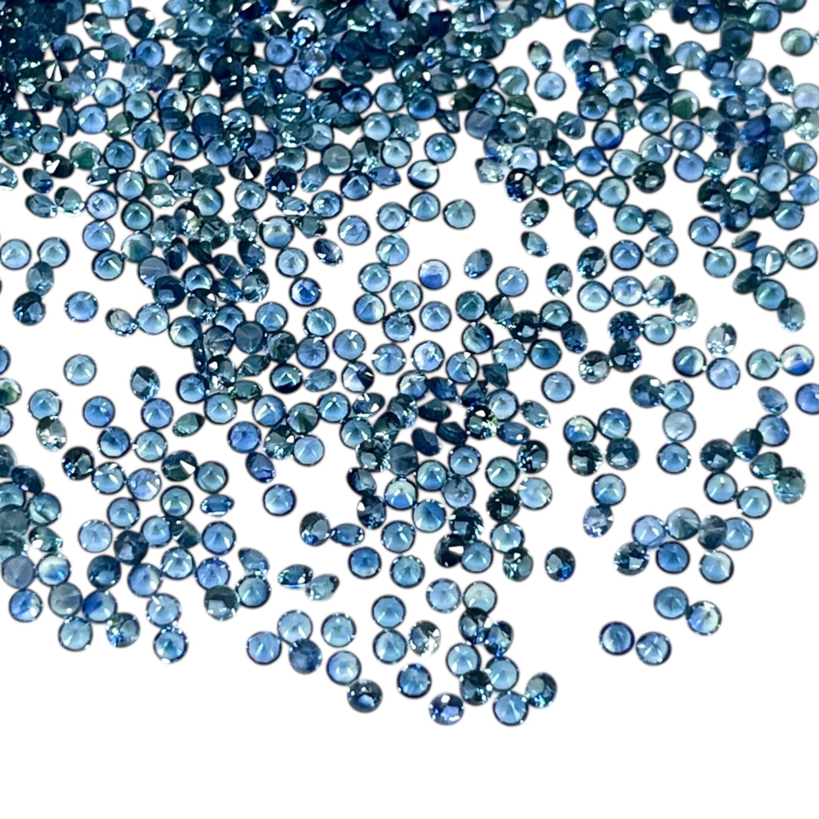 VVS 100 Pcs Natural Ceylon Blue Sapphire 1.4mm Round Diamond Cut Loose Gemstones