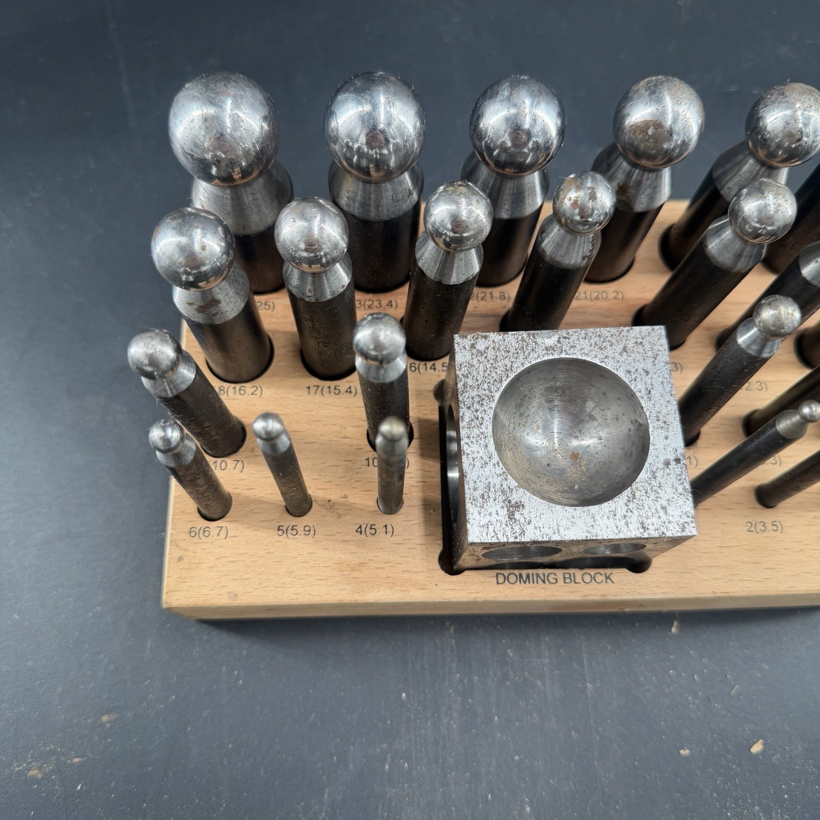25 Piece Dapping Doming Punch Block Set 2.3 mm to 25 mm Jewelry Making Metal