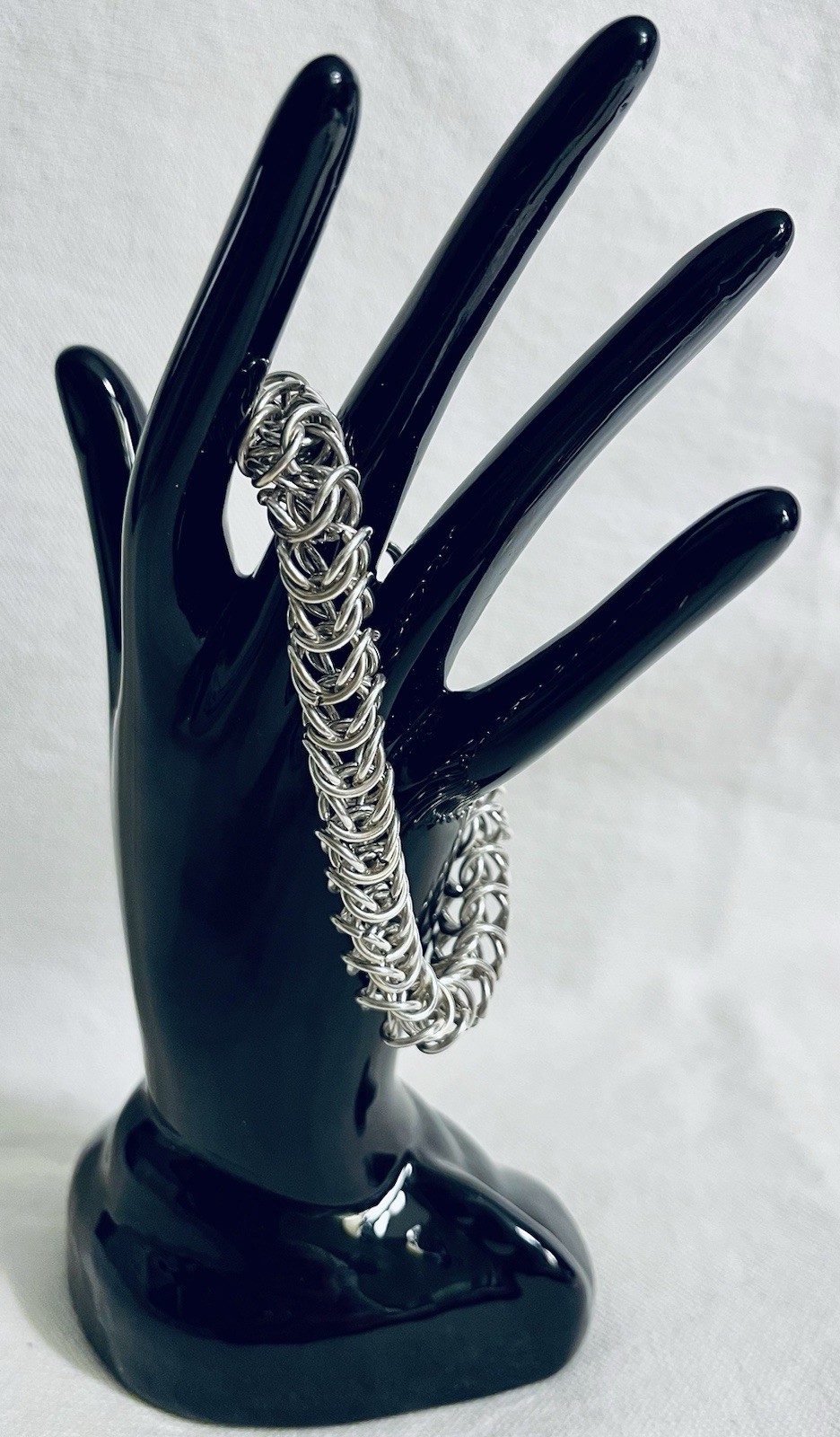 Vintage 925 Sterling Silver Unisex Chainmail Byzantine Bracelet 8.25” Sturdy 40g