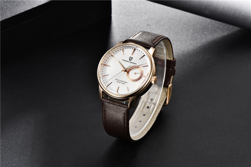 PAGANI DESIGN Men’s Sport Watch Military Waterproof Brown Leather Strap Watches