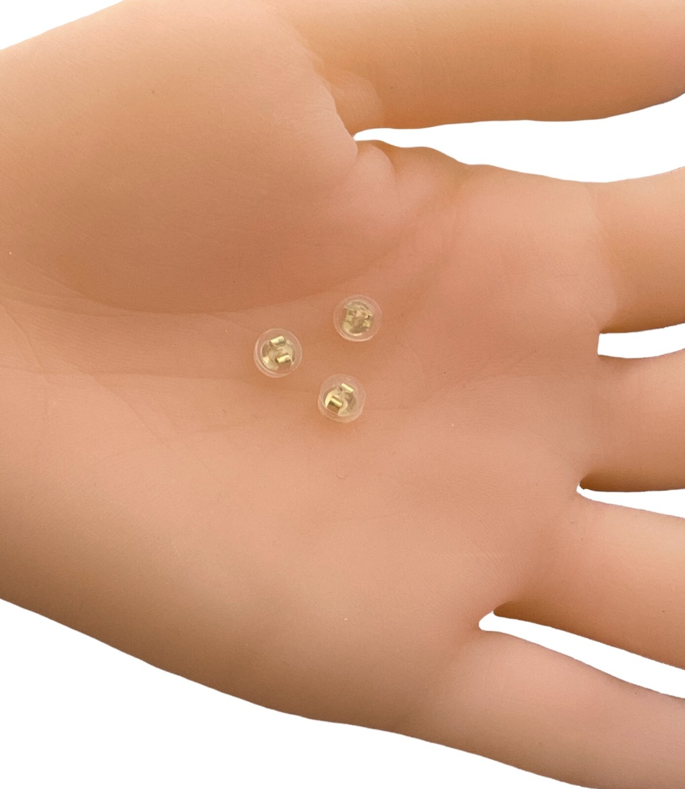 10 Small Soft Silicone Mushroom Bubble Gold 5mm Earnuts Earring Clutch Backs