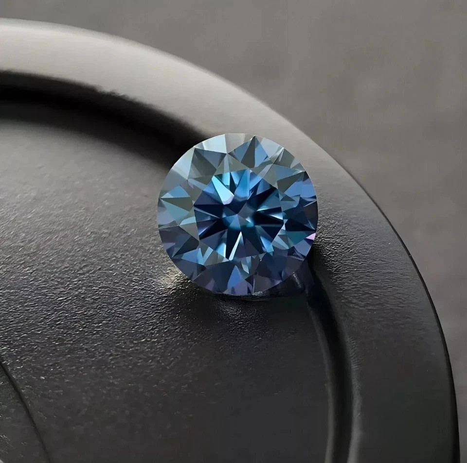 5 Ct Natural Blue Diamond 11.50mm Round Cut VVS1 D Grade Ring Size Stone C73