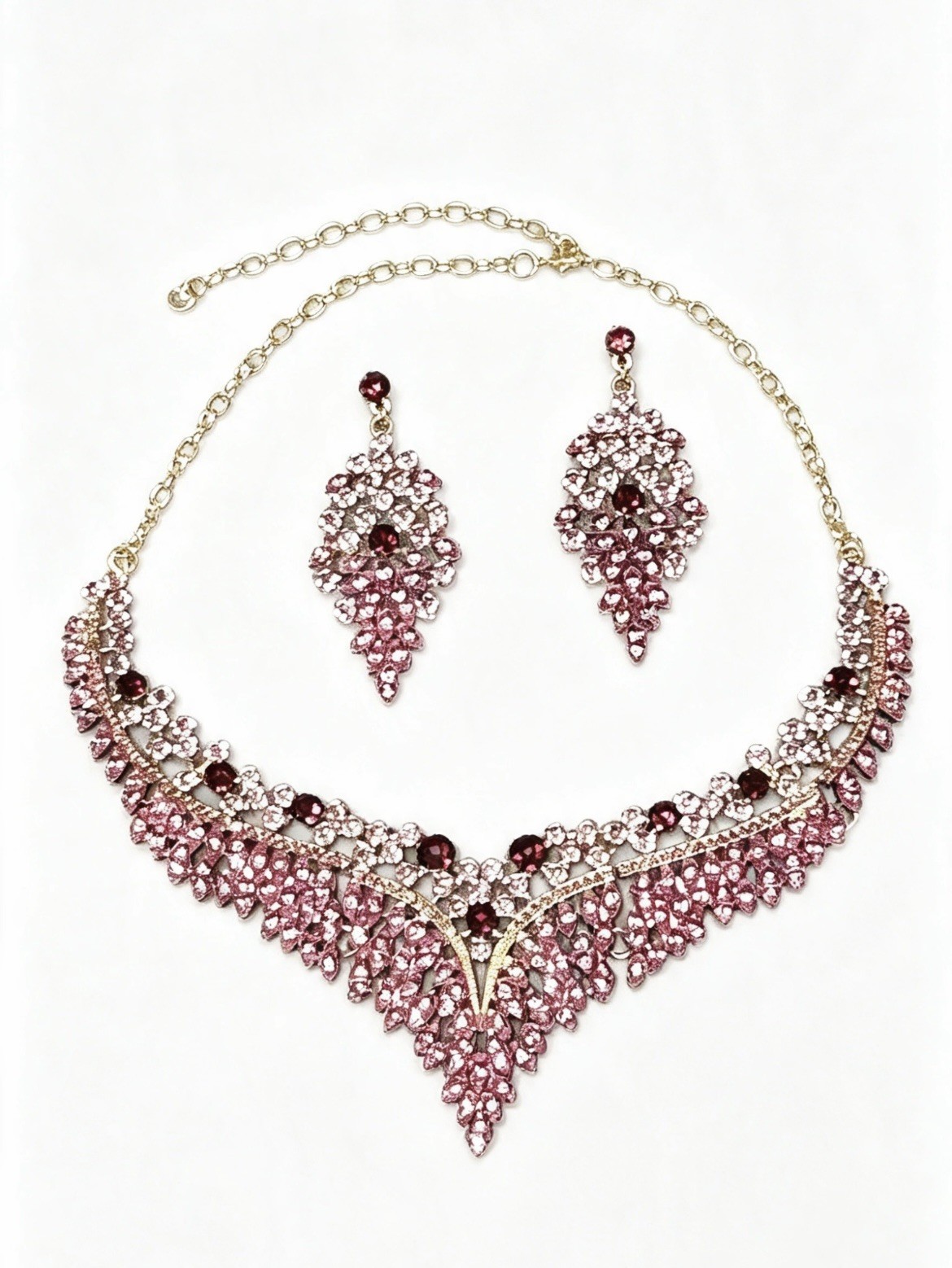 Gorgeous Wedding Necklace Earrings Jewellery Set for women gift, party