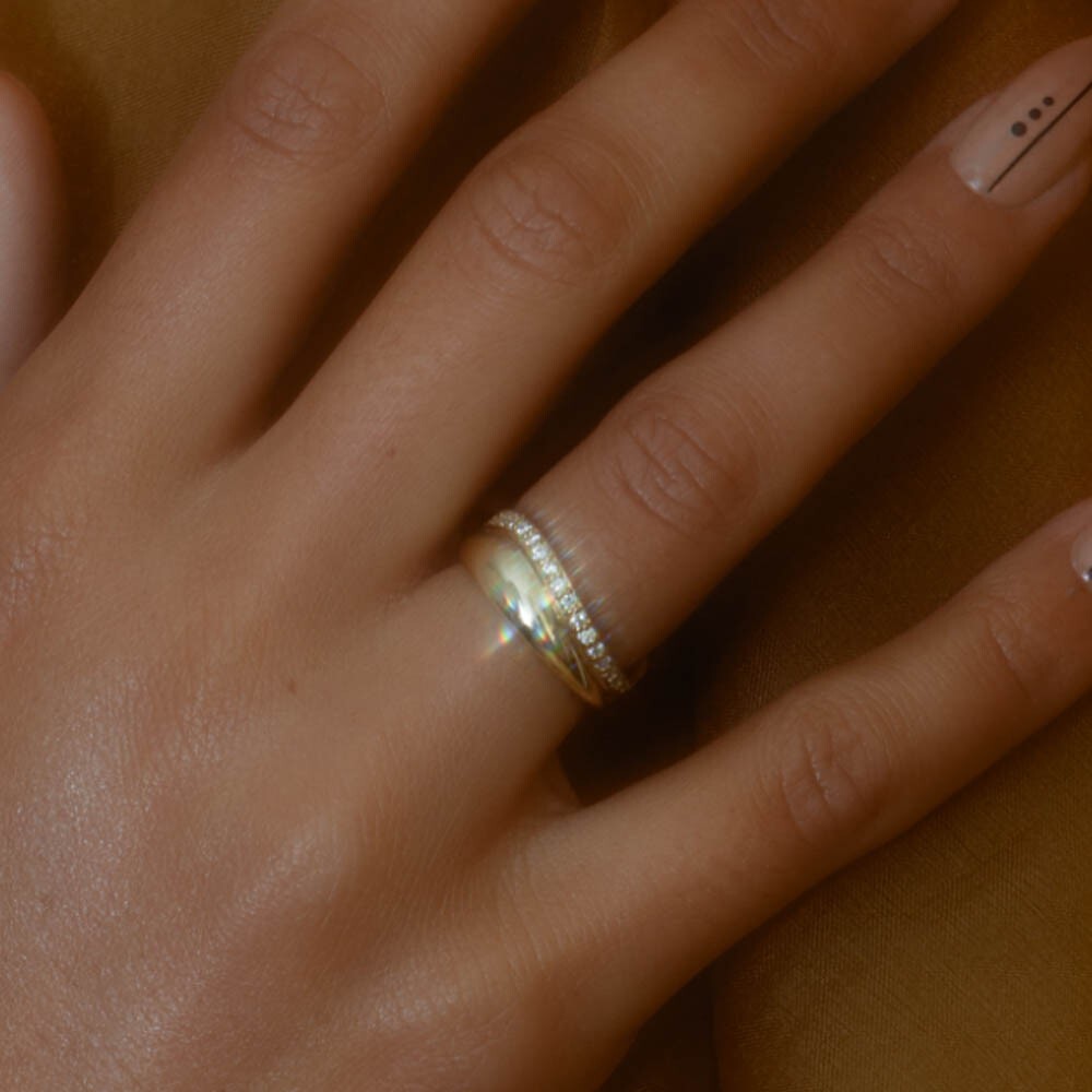 Diamond Wedding Ring GLI HRD Lab Grown Round 0.60 Carat Solid 14K Yellow Gold