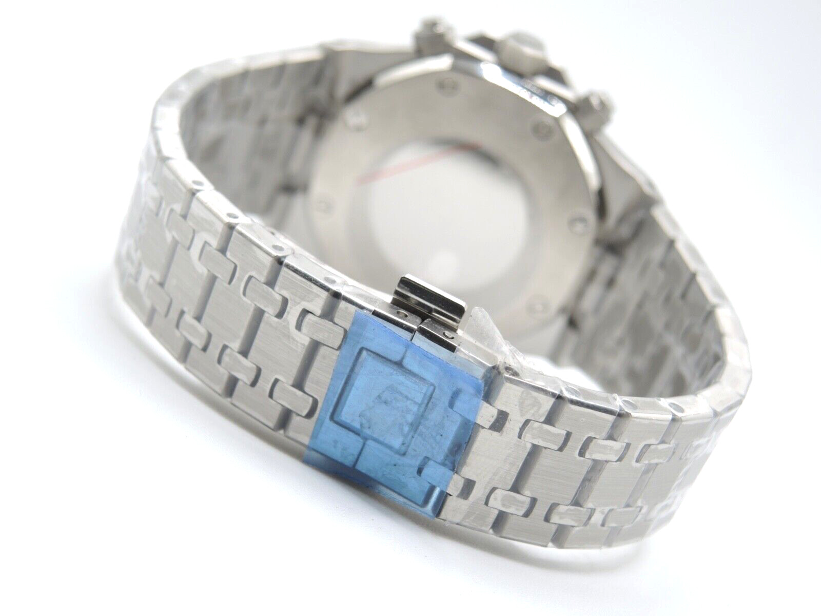 NEW CHRONOGRAPH QUARTZ DATE CAL. VK63A JAPAN SILVER WAFFLE DIAL ROO STYLE WATCH