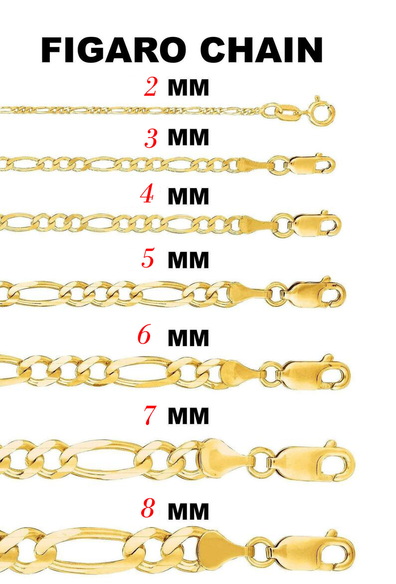 Unisex Genuine 18K Yellow Gold Filled Italian 16/18/20-32″ Figaro Chain Necklace