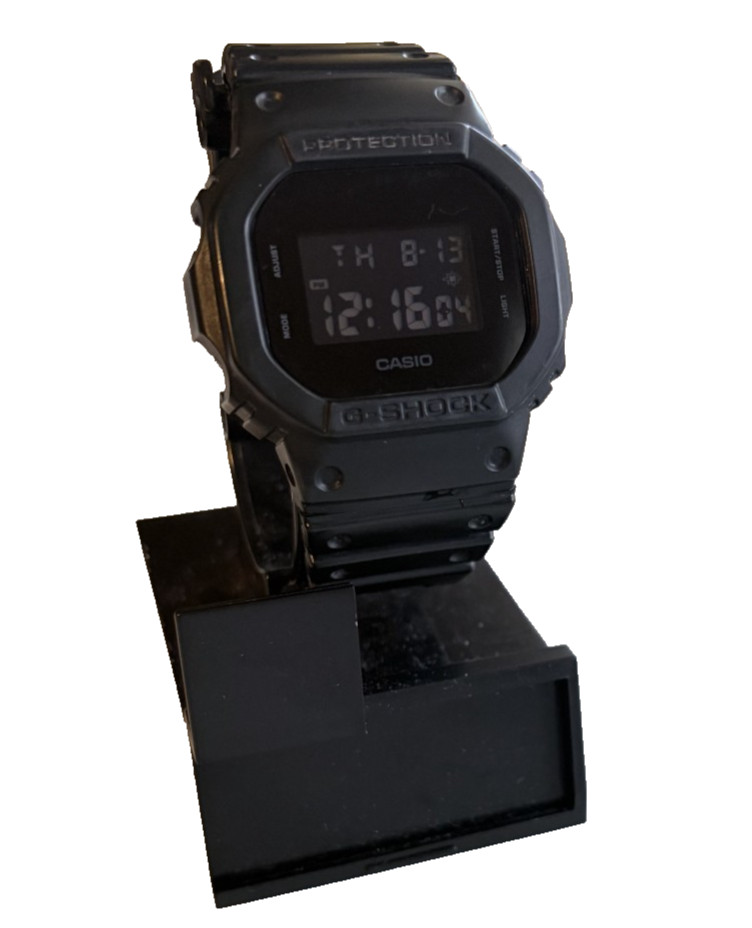 Casio G-SHOCK DW5600BB Black Resin Case with Black Resin Strap and Black Dial