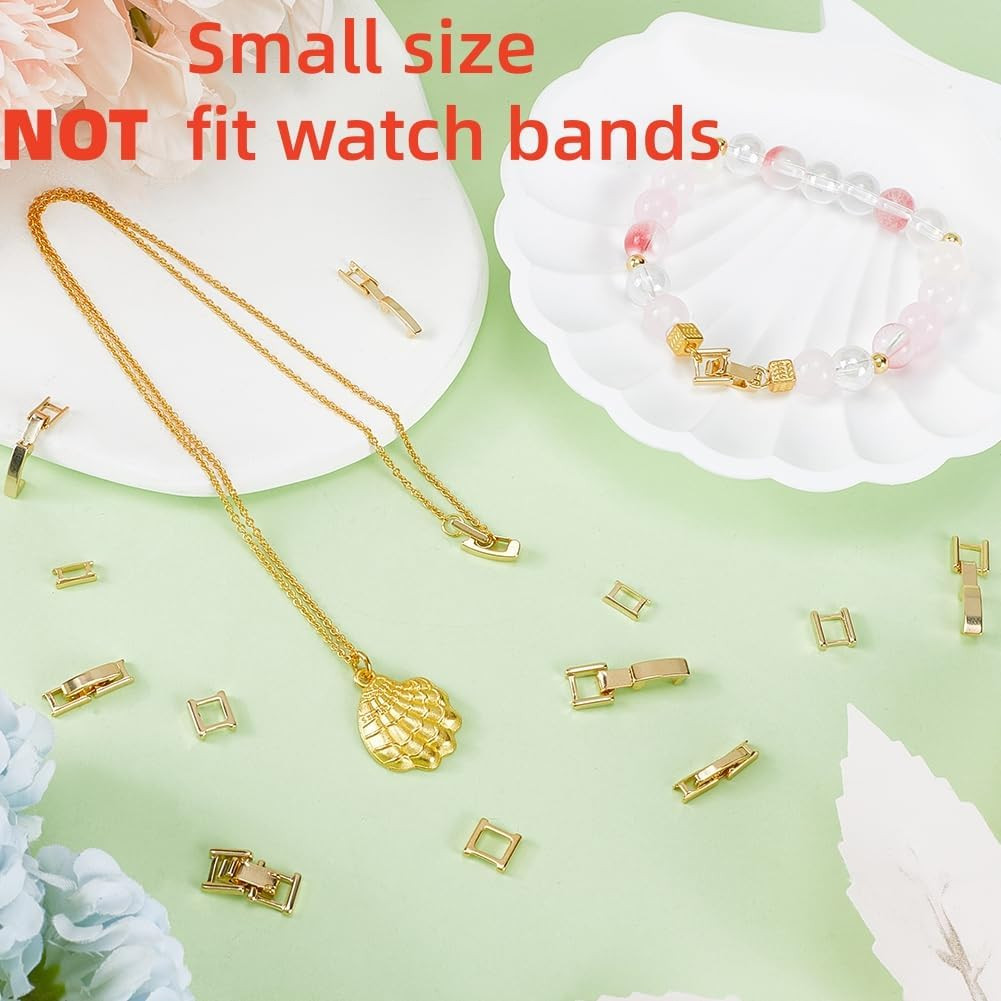 12PCS 24K Gold Plated Fold Over Clasp Necklace and Bracelet Extenders