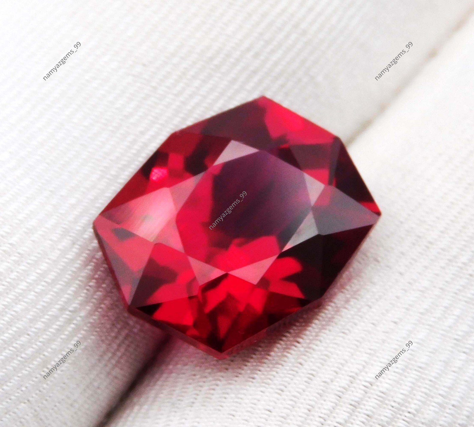 AAA+ 13.20 Ct Natural Deep Red Ruby Fancy Cut Certified Loose Gemstone