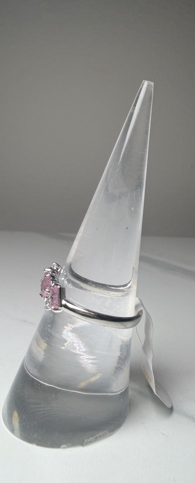 Bomb Party Lab-Created Light Plum Ice Crystal Rhodium Plating Ring 7