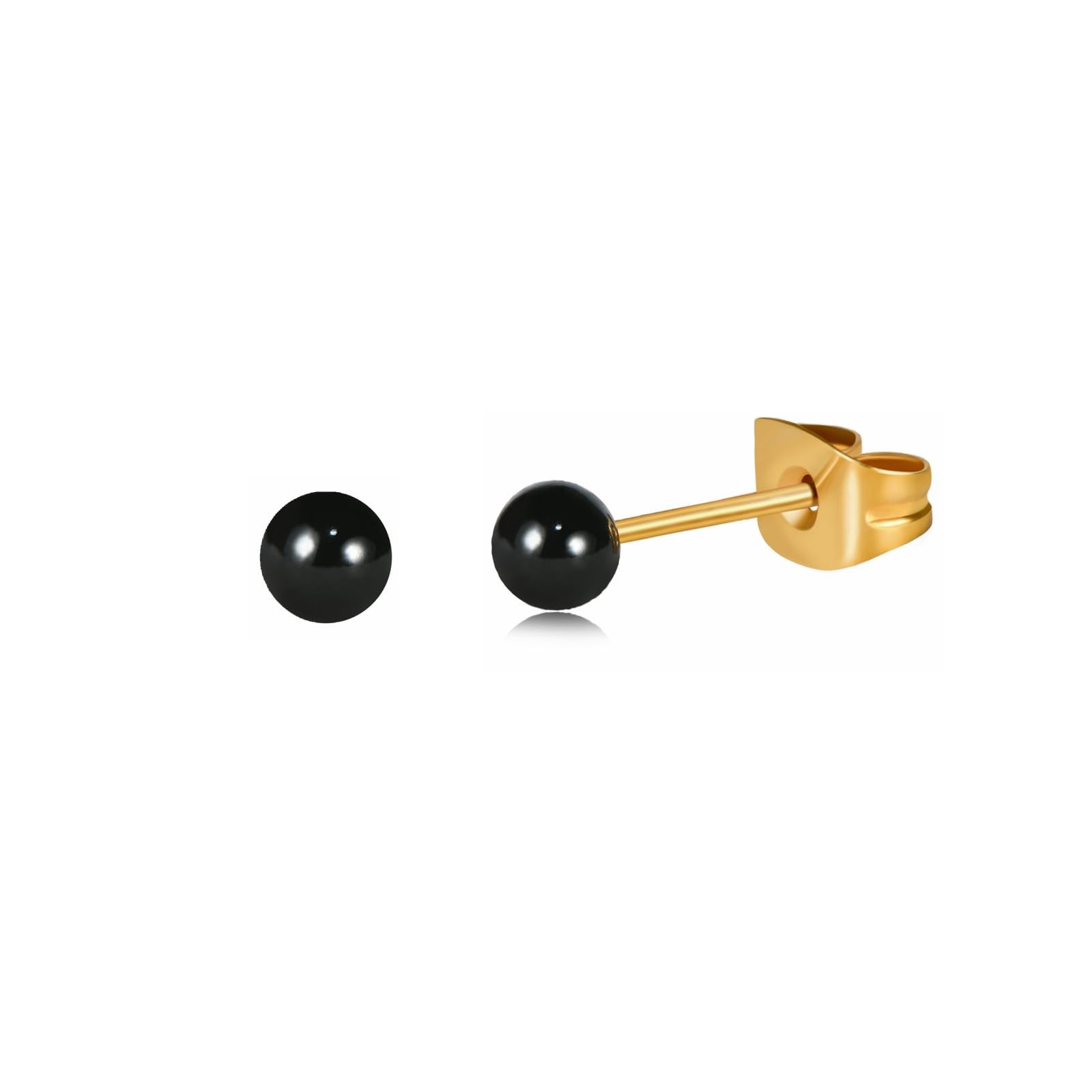 14K Gold Surgical Steel Small Ball Stud Earrings for Women Men Hand Painted E…