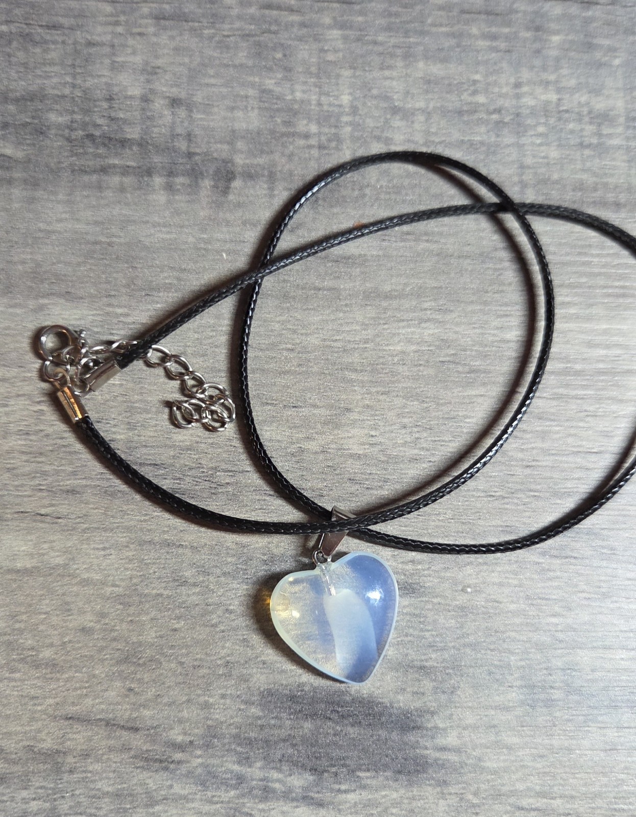 White/Clear Crystal Heart Shaped Pendant Necklace Gift
