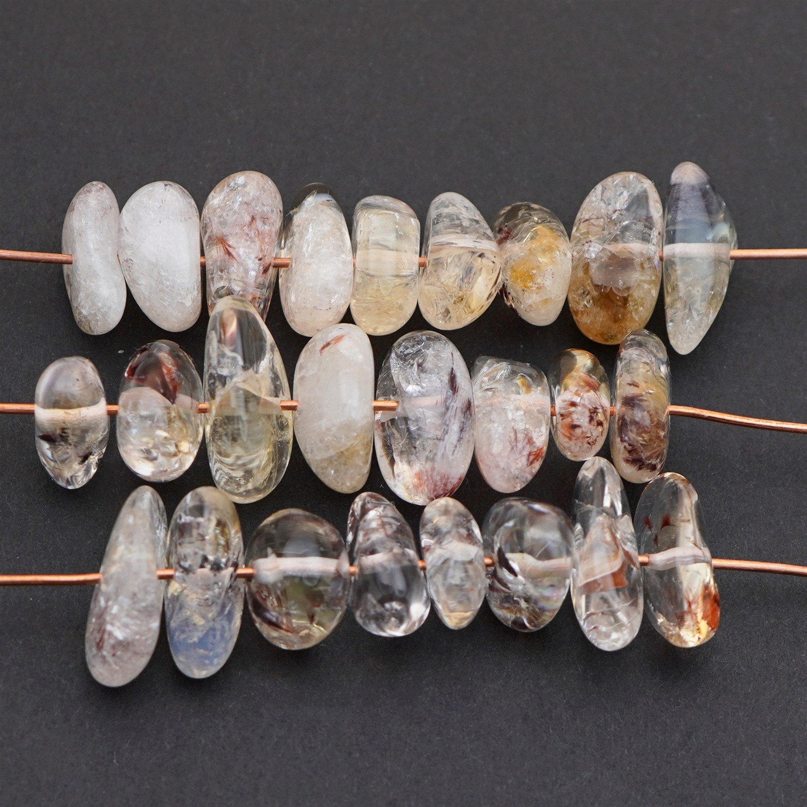25 small side drilled pale yellow citrine nugget beads stone ranges 10mm 15mm