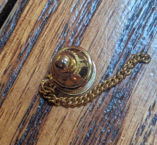 Vintage Geometric gold tie tack, diamond