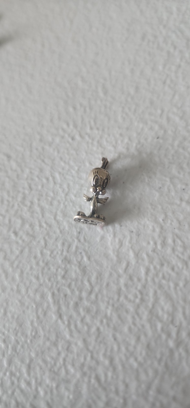Vintage 3D Tweety Bird 925 Sterling Silver Dangle Pendant Charm Shelf KnickKnack