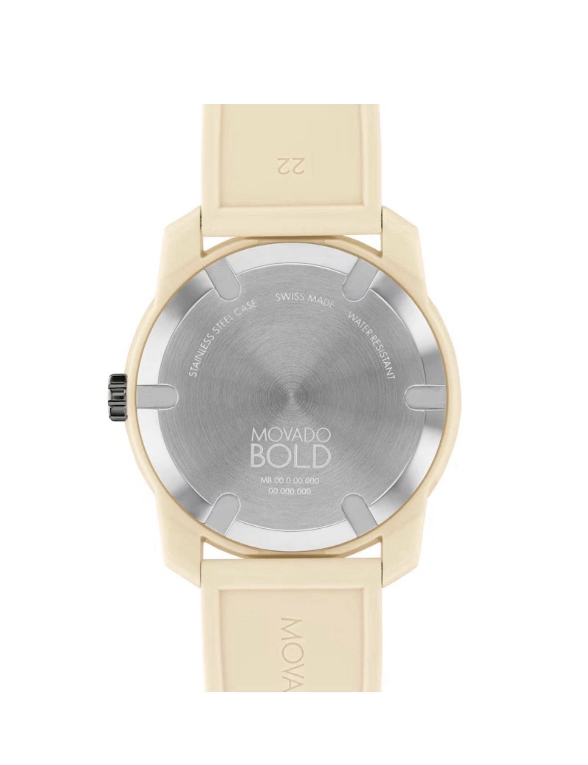 Brand New Movado Bold TR90 Men’s Beige Silicone Strap 42mm Watch 3601207