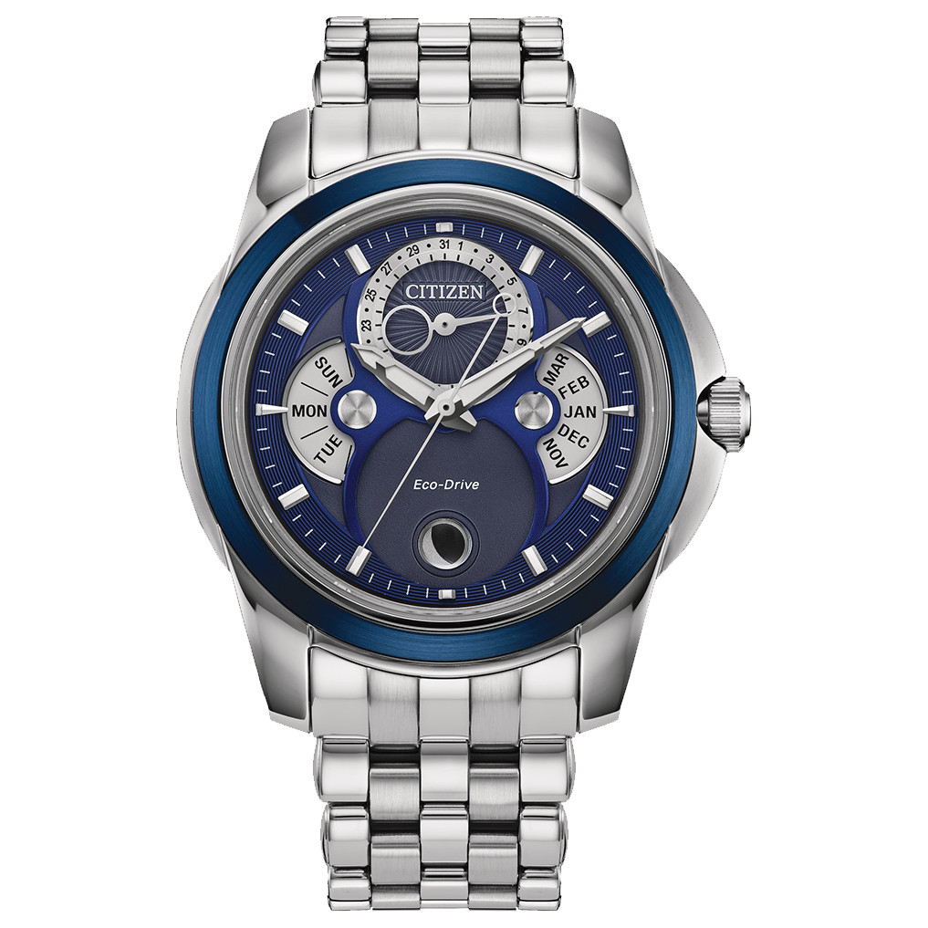 NEW CITIZEN ECO DRIVE CALENDRIER MOON PHASE DAY DATE MONTH WATCH BU0088-51H