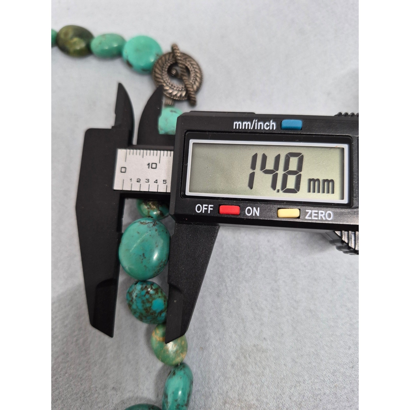 Vintage Turquoise Nugget Necklace Blue Green Toggle Clasp Statement Jewelry