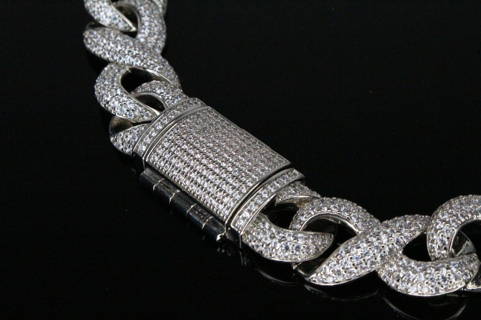 XL CROSS Pendant 14mm INFINITY 75.8ctw Lab Sim VVS1 Diamond Chain Necklace 200g+