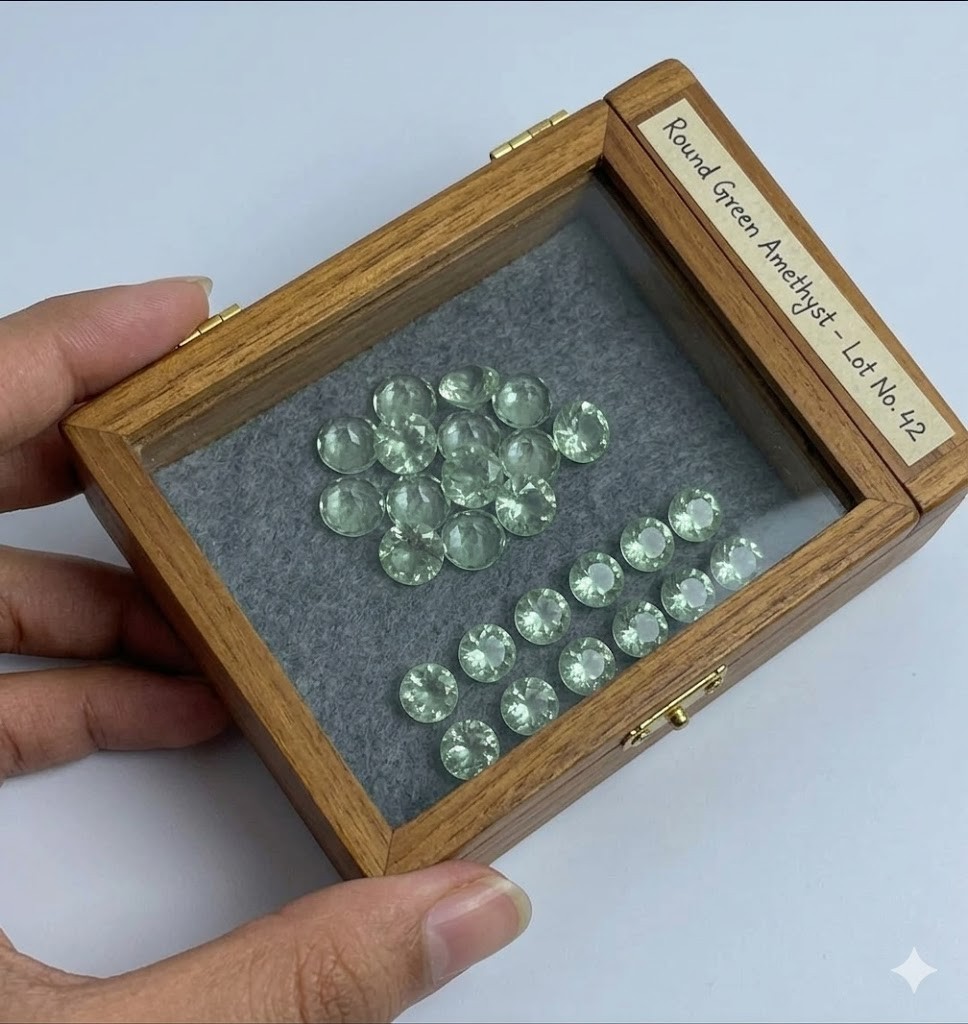 5x5MM Flawless Green Amethyst Round Cut VS1 Quality Loose Gemstone 200 PCS Lot