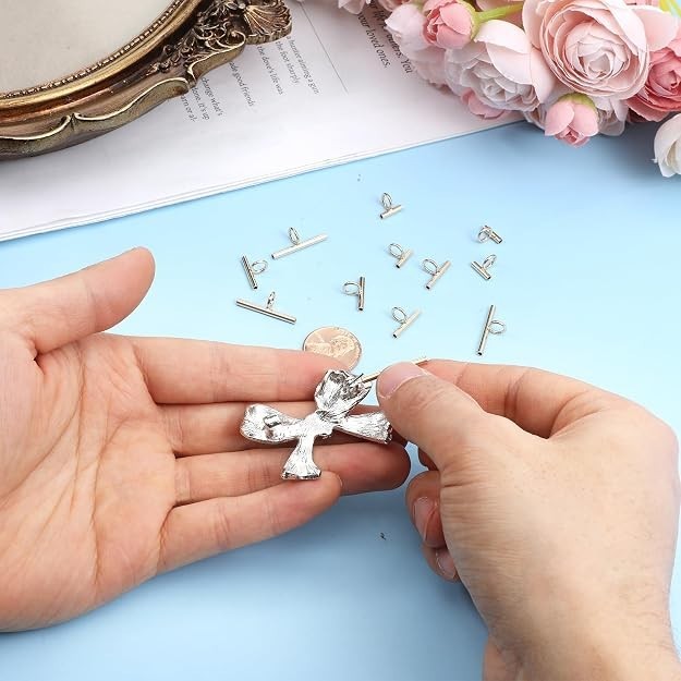 12Pc Brooch to Pendant Converter Brass Pin Necklace Adapter Gold 8/13/20mm