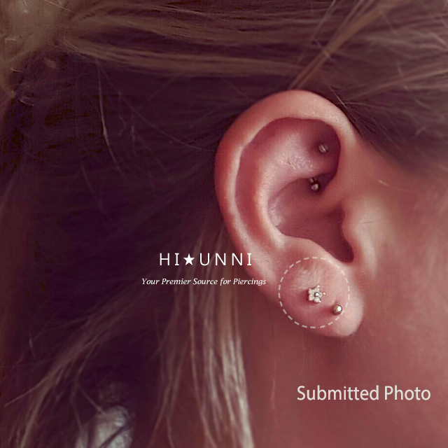 16g flower cartilage earring, helix conch tragus earrings, labret (optional),1pc