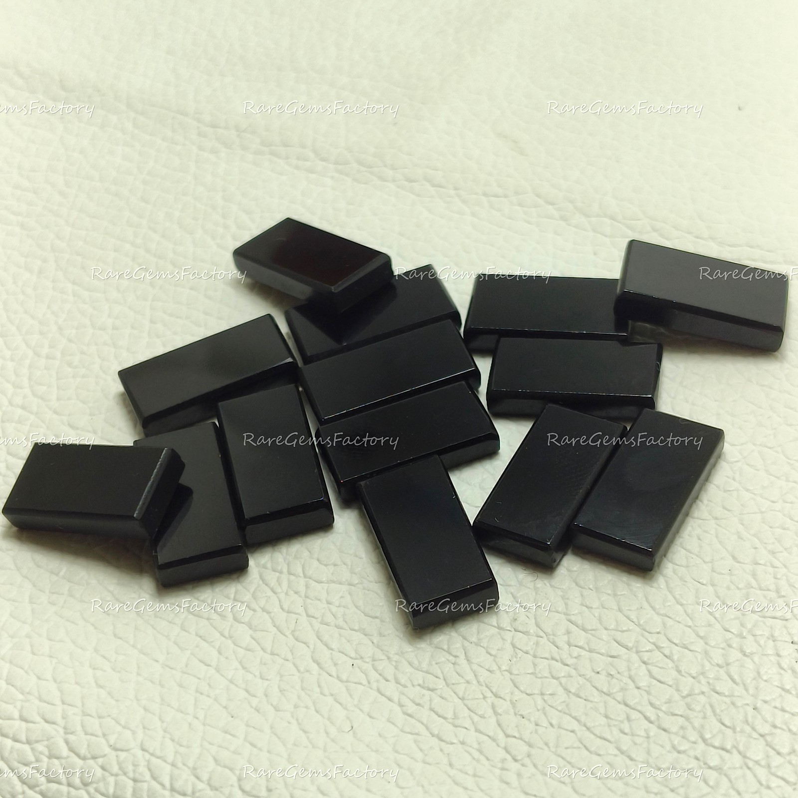 Natural Black Onyx Rectangle Flat Cabochon Smooth Gemstone 6x8mm-18x25mm