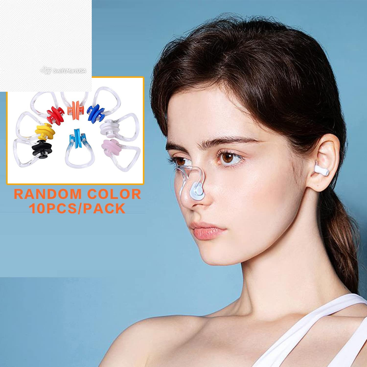 10Pcs Nose Clip for Swimming Nose Plugs for Kids and Adults Multi-Color