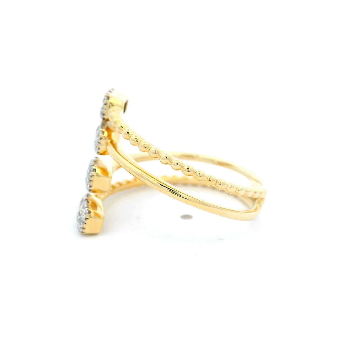 0.36ct Natural 24-Diamond Channel-Set Ring, 14k Yellow Gold, Size 7