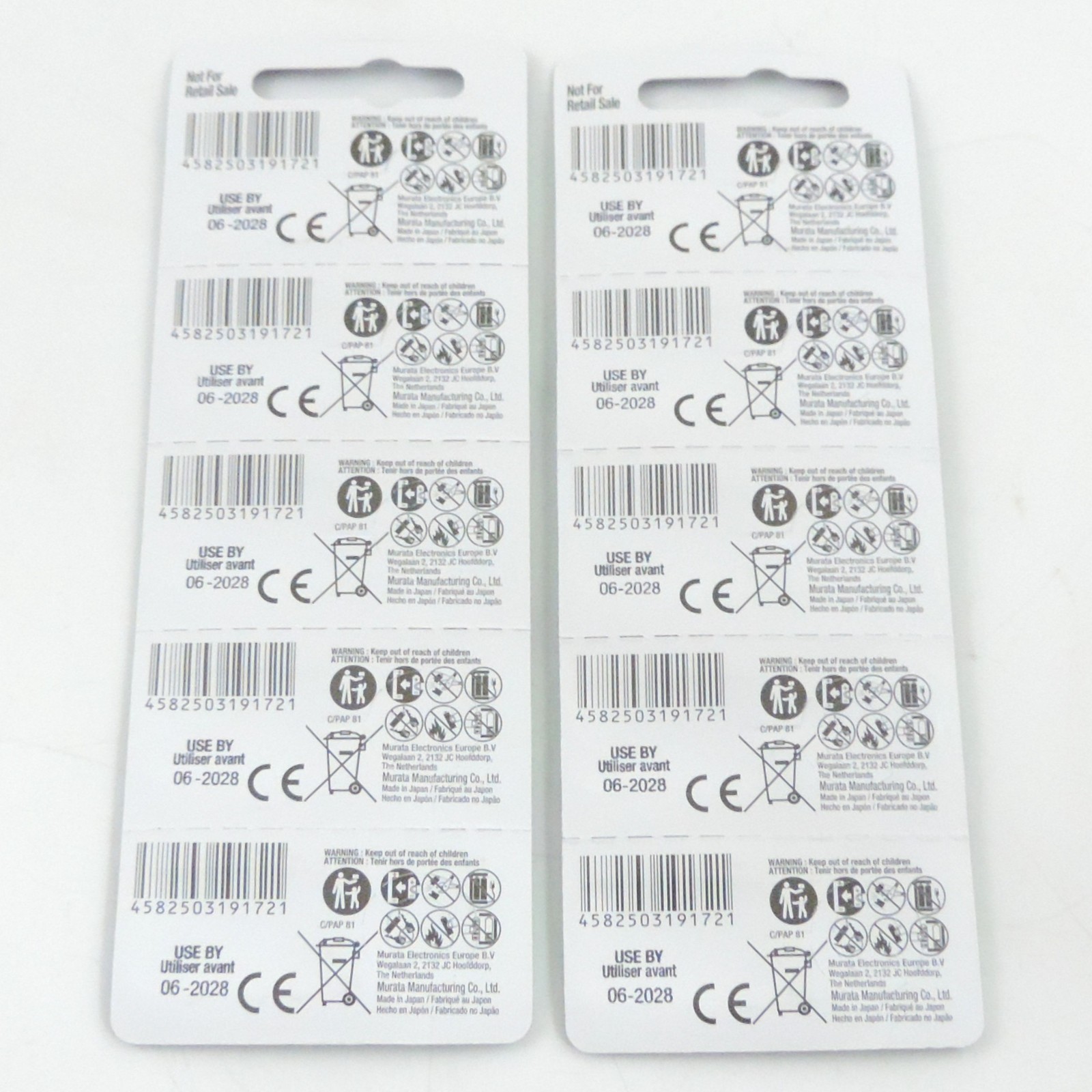 10pcs muRata SR626SW 377 Silver Oxide Watch Battery 1.55V Exp 06-2028 Japan Made