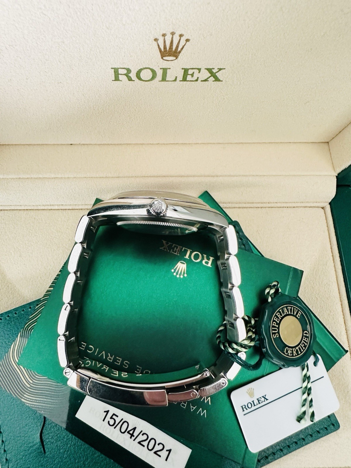 Men’s Rolex Oyster Perpetua1 41mm Ref 124300 Factory Coral Red Dial ~Box & Paper