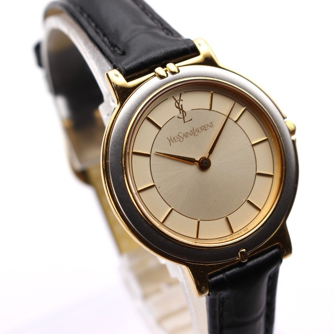 Yves Saint Laurent Ladies Quartz Watch New Band Authentic Japan Vintage