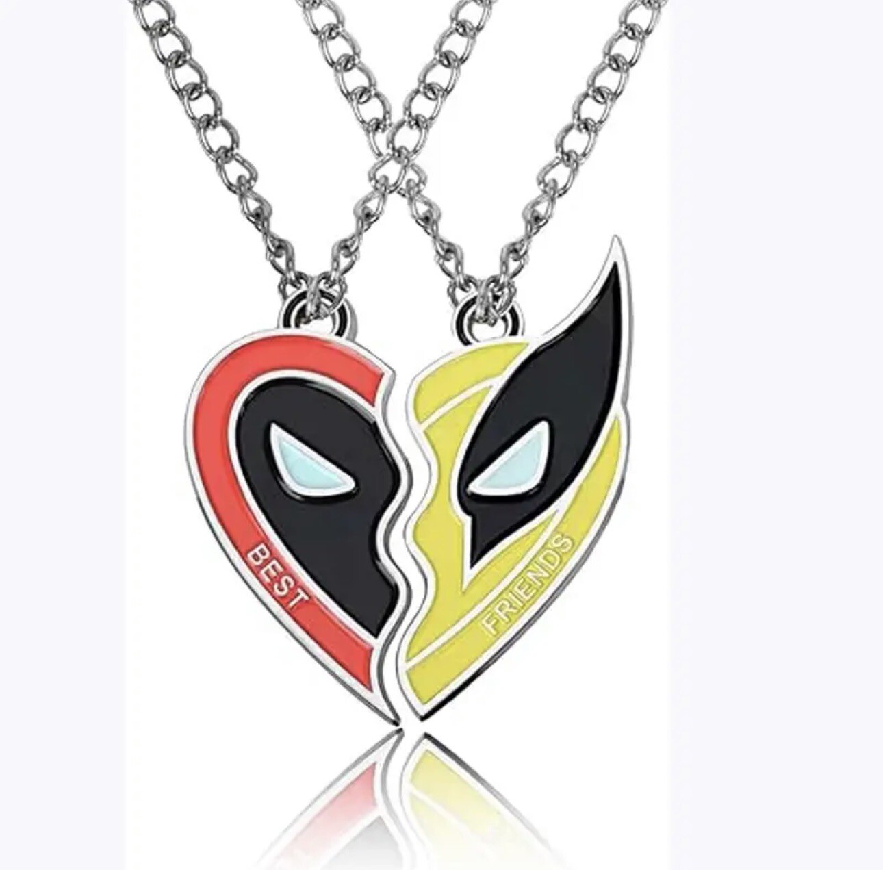 Deadpool & Wolverine Best Friends Friendship Necklace inspired Marvel Superhero