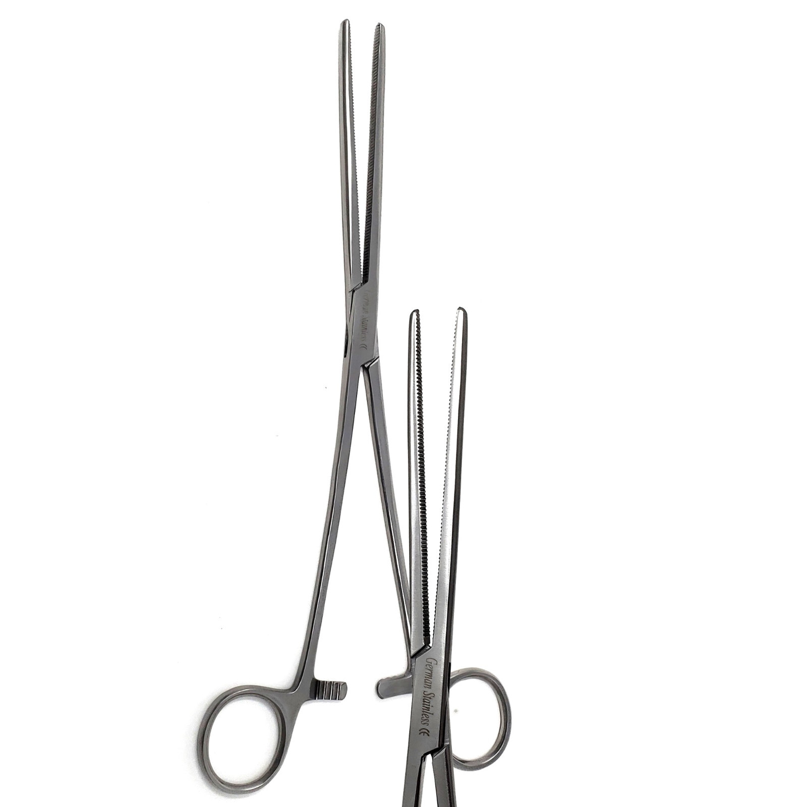 1 Straight Hemostat Forceps Large 10″ Surgical Serrated Pean Fully Serrated Jaws