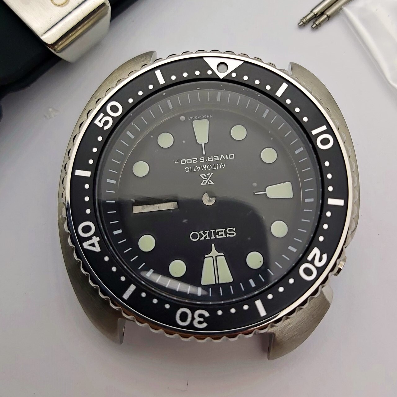 NEW AF SEIKO TURTLE SRP777 BLACK KIT CASE BEZEL GLASS CROWN DIAL HANDS STRAP